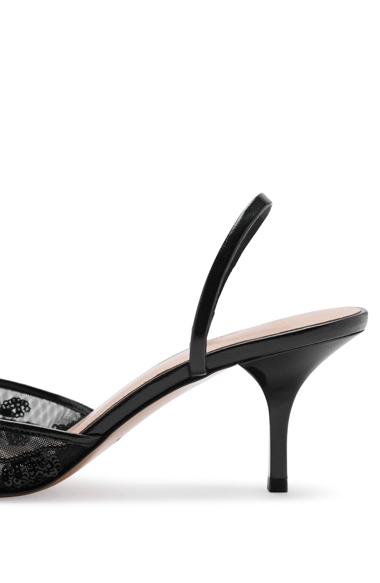 Embroidered Kitten Heel Slingback Pump, Alternate, color, BLACK