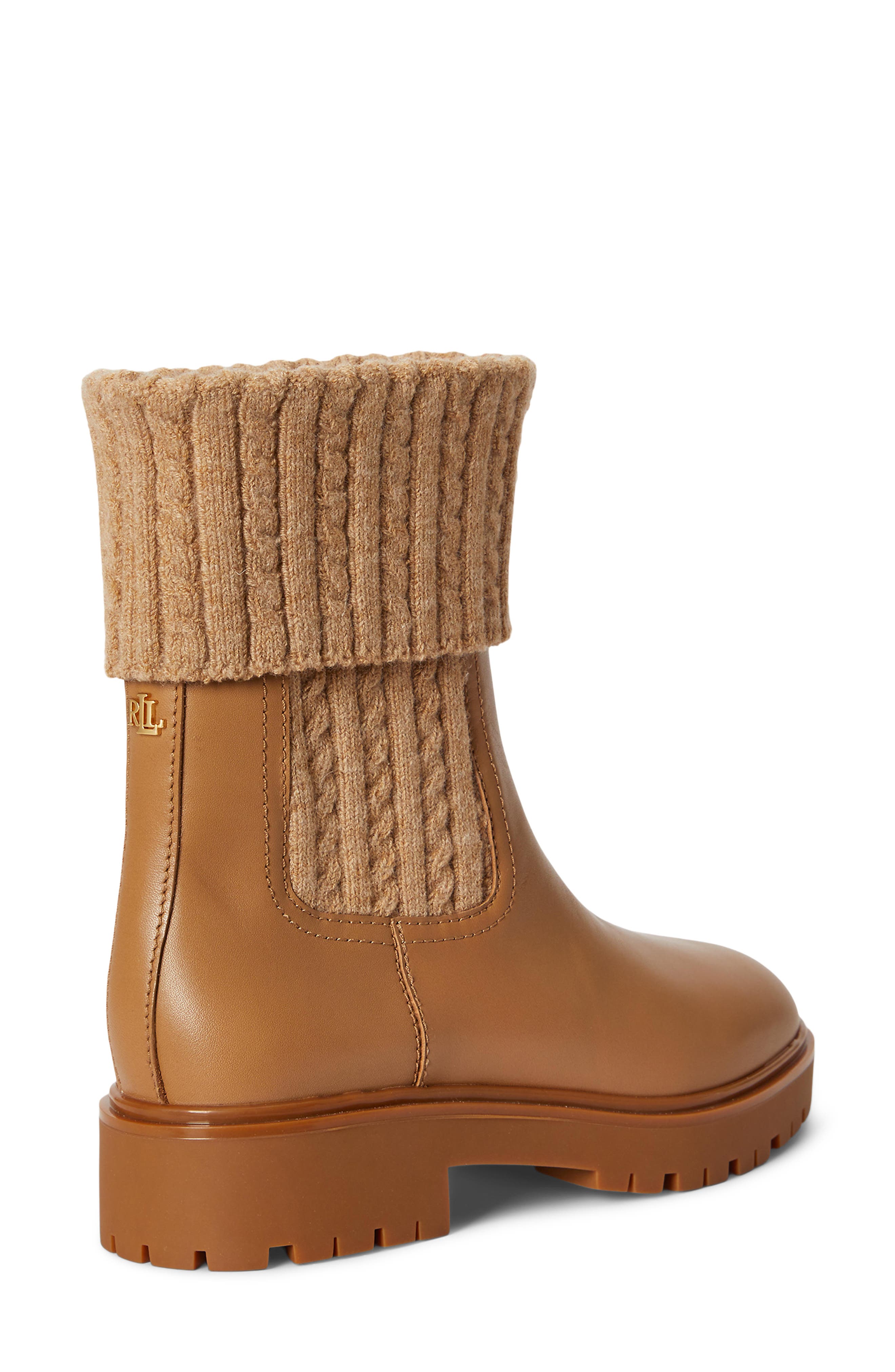 Allyson Leather Bootie, Alternate, color, CAMEL