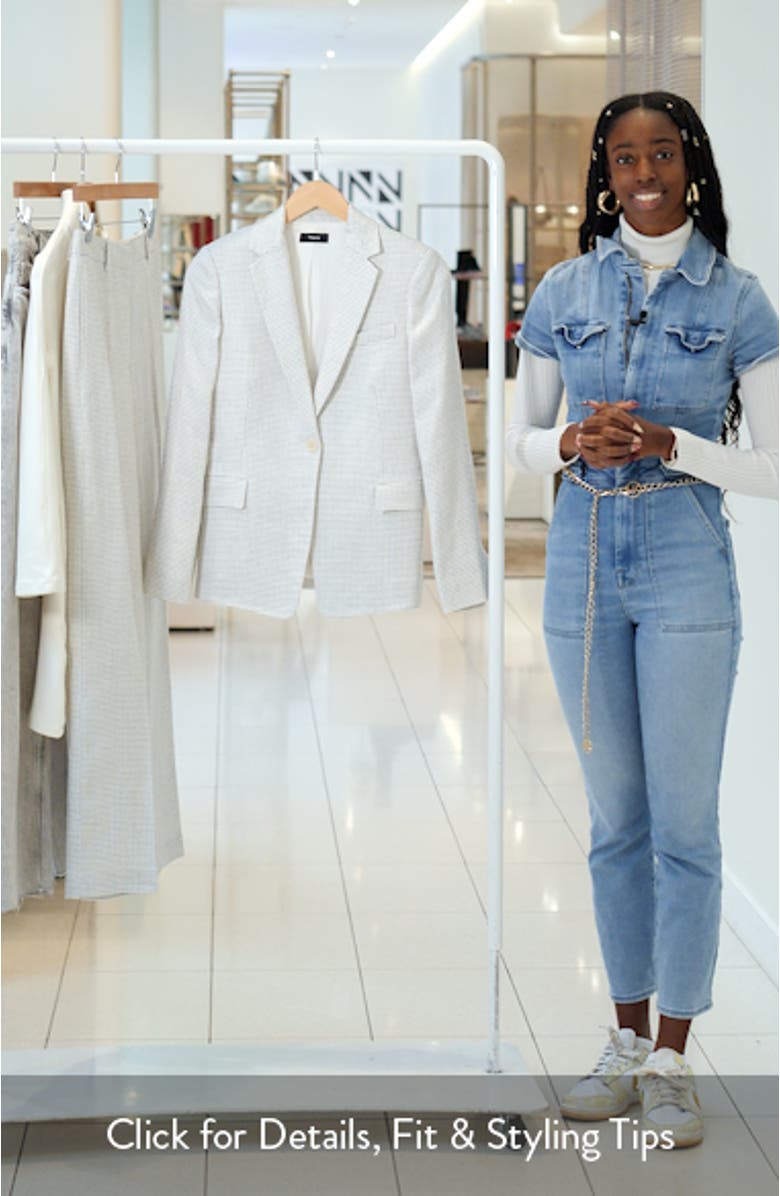 B.Mel Houndstooth Check Slim Fit Linen Blend Blazer, sales video thumbnail