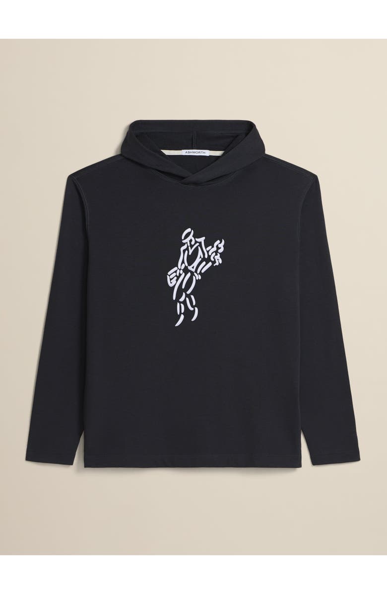 ASHWORTH GOLF Golfman Satin Stitch Hoodie, Main, color, Black