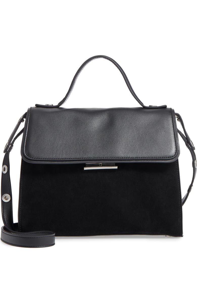 Treasure & Bond Treasure&Bond Top Handle Suede & Leather Satchel, Main, color,