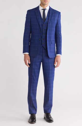 Gino Vitale Slim Fit 3-Piece Plaid Suit