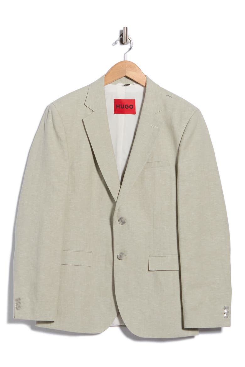 Cotton & Linen Suit Jacket, Alternate, color, OPEN GREEN