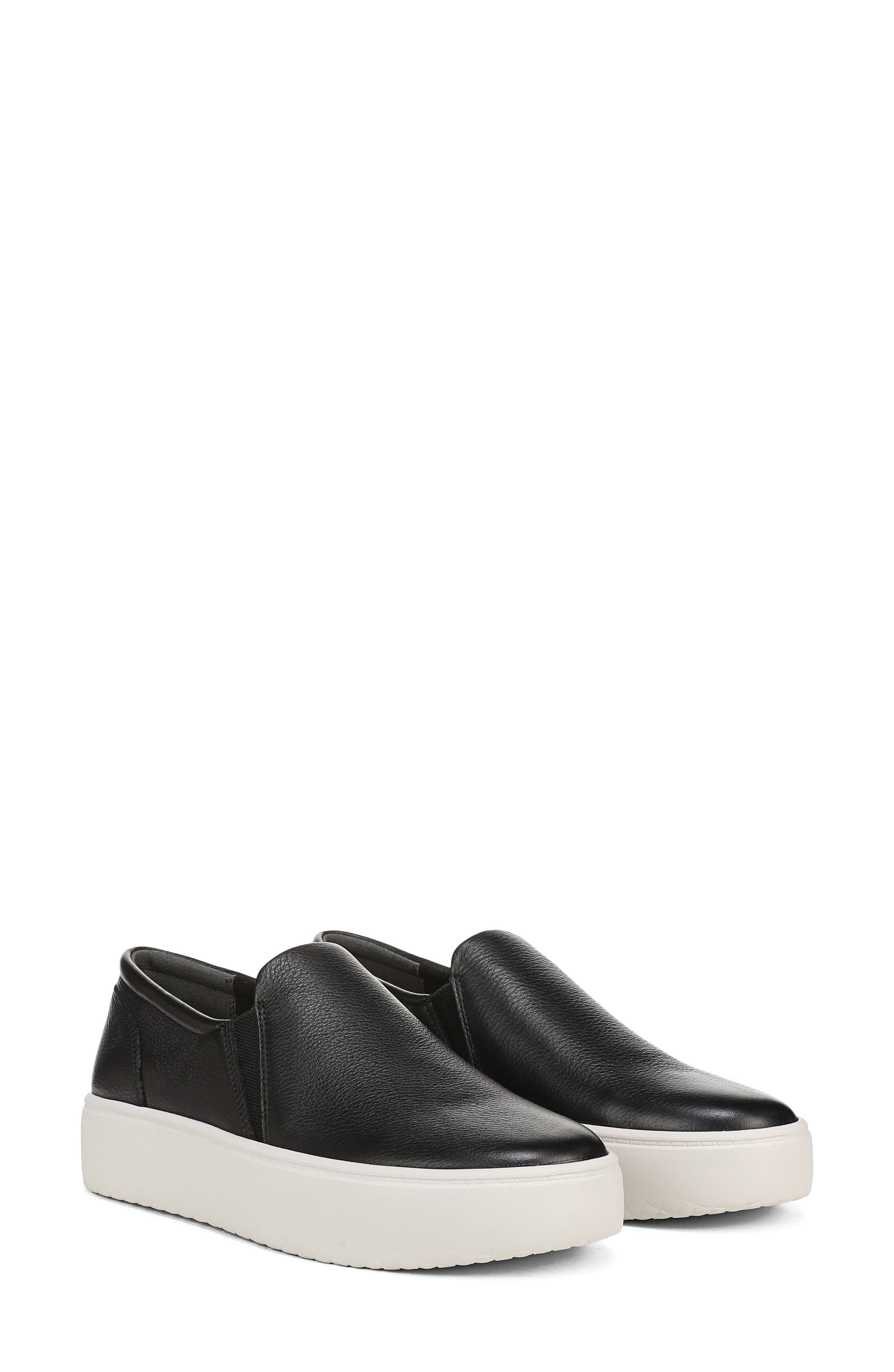 Ellen Slip-On Platform Sneaker, Alternate, color, BLACK LEATHER