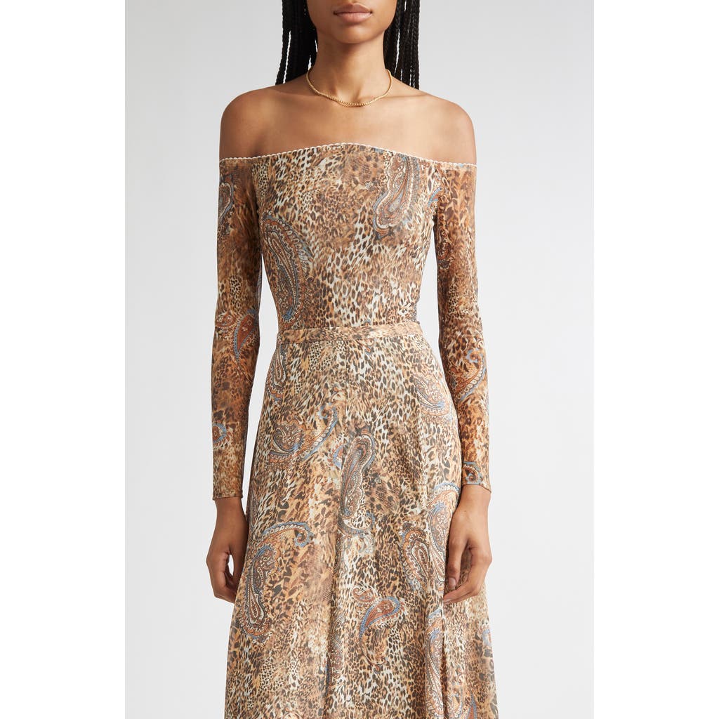 L Agence L'agence Peonie Off The Shoulder Bodysuit In Multi