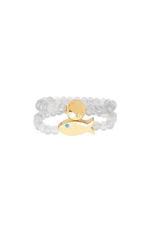 Marlyn Schiff Set Of 2 Stone Stretch Rings In White