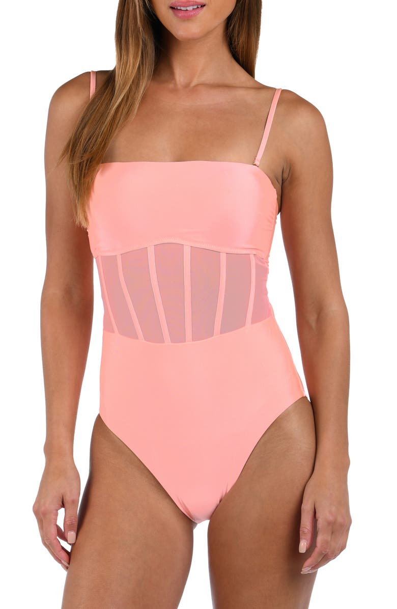 Sunshine 79 Bandeau One-Piece Swimsuit, Main, color, Blossom