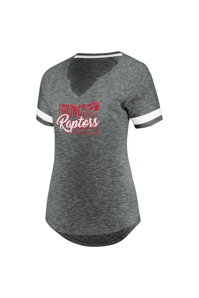 Women's Fanatics Branded Gray/White Toronto Raptors Showtime Winning With Pride Notch Neck T-Shirt, Alternate, color, Gray