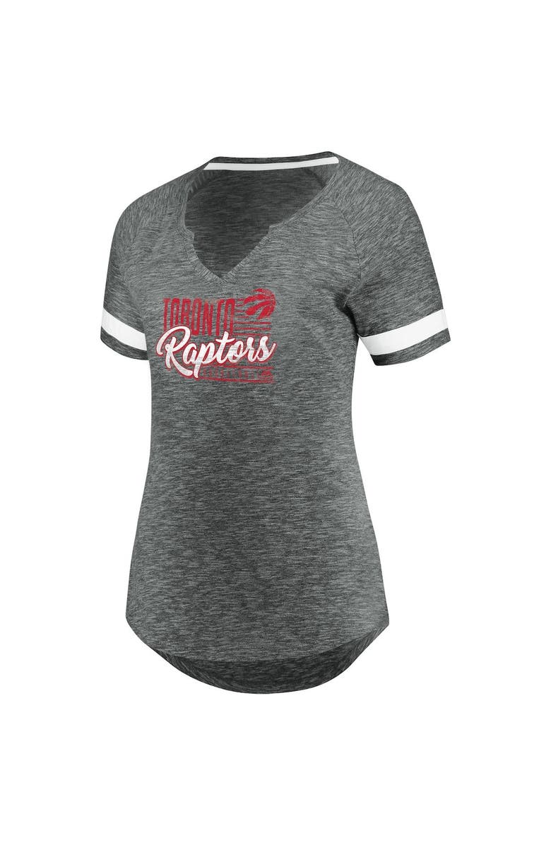 FANATICS Women's Fanatics Branded Gray/White Toronto Raptors Showtime Winning With Pride Notch Neck T-Shirt, Alternate, color, Gray