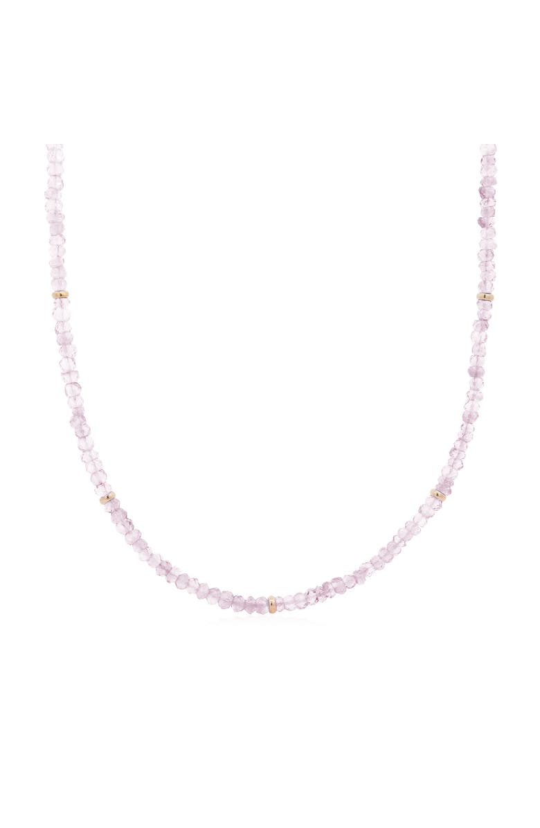 The Lovery Fine Jewelry Rose Quartz Bead Necklace, Main, color, Rose Quartz
