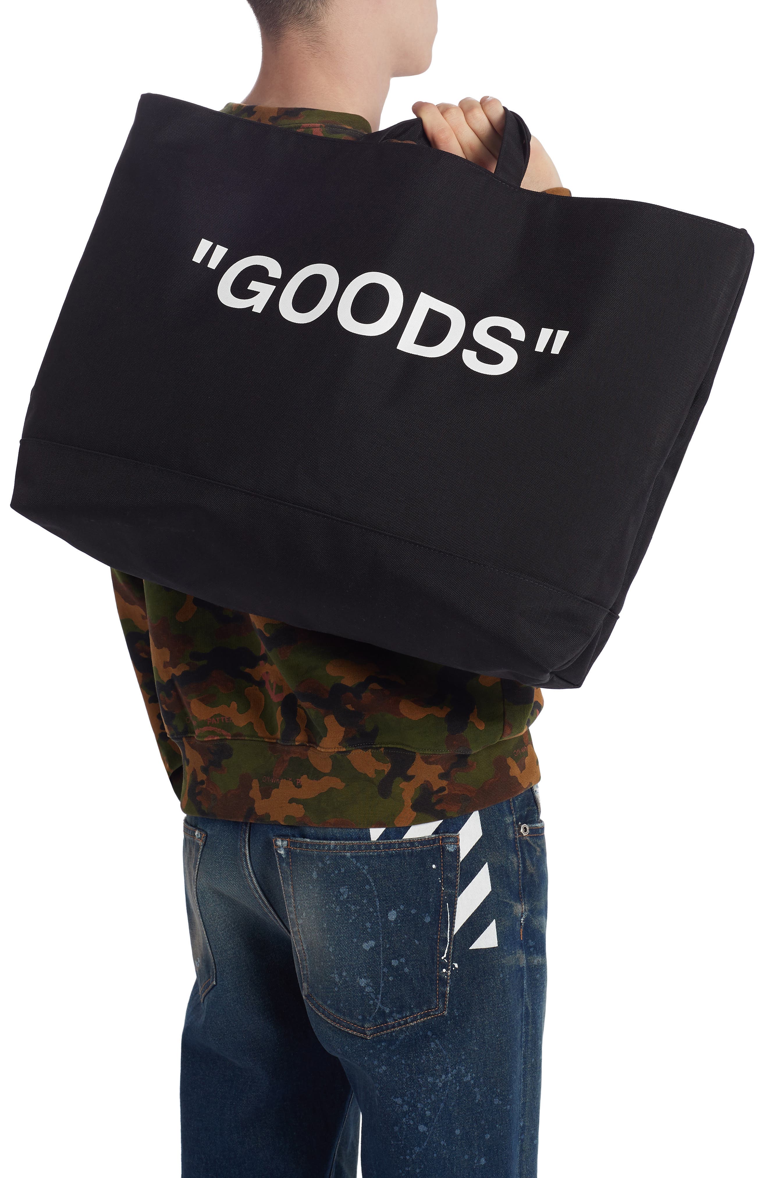 Off-White Goods Quote Tote, Alternate, color, 