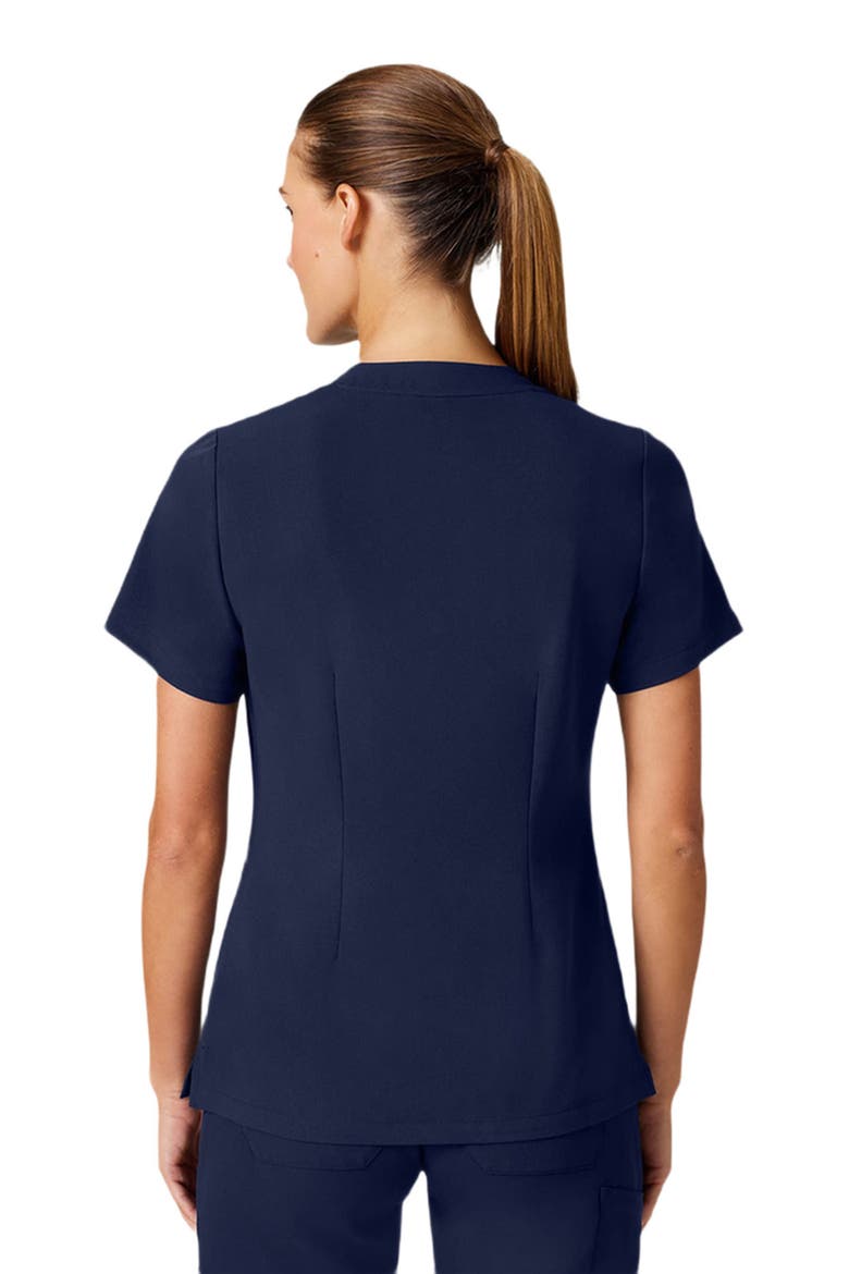 Helia Women's 3-Pocket Slim Notched V-Neck Scrub Top, Alternate, color, Midnight Navy