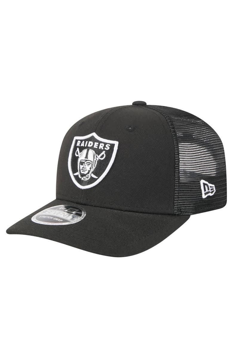 New Era Men's New Era  Black Las Vegas Raiders Team Collection 9SEVENTY Stretch-Snap Adjustable Hat, Main, color, 