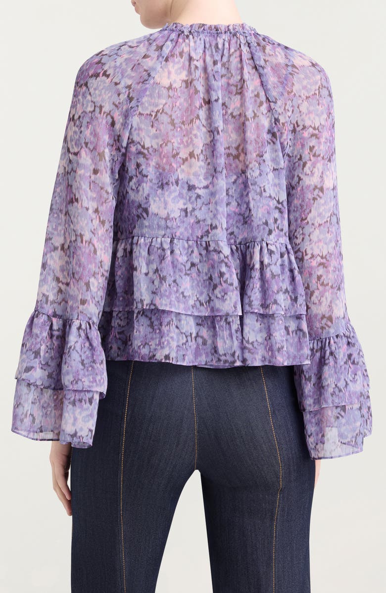 Cinq à Sept Painted Dydrangea Layered Ruffle Top, Alternate, color, 