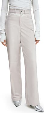 Marcella Julien High Waist Faux Leather Wide Leg Pants