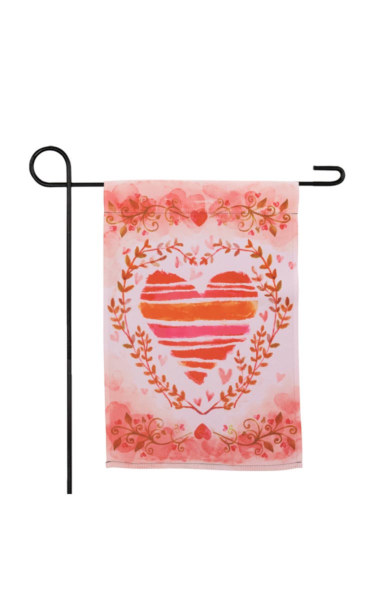 Northlight Watercolor Heart Valentine's Day Outdoor Garden Flag 18" x 12.5", Alternate, color, 