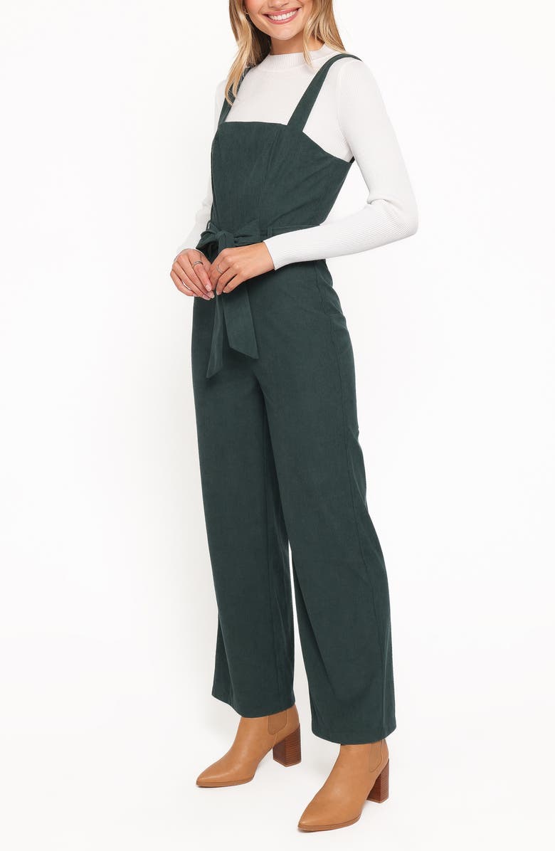 Petal & Pup Selena Belted Corduroy Overalls, Alternate, color, Green