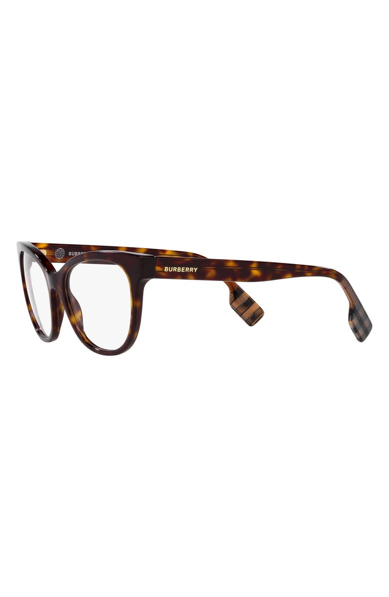 Burberry Evelyn 53mm Cat Eye Optical Glasses, Alternate, color, Dark Havana