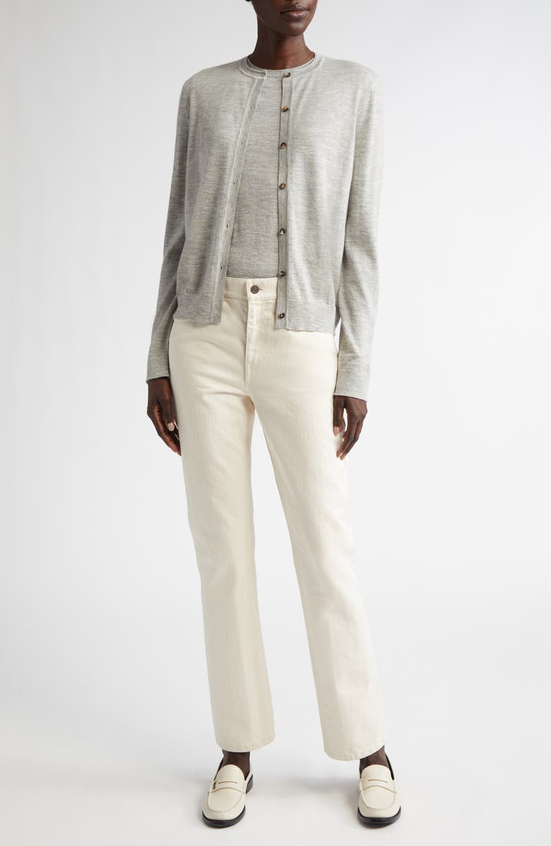 Lafayette 148 New York Cashmere Crewneck Cardigan, Alternate, color, 