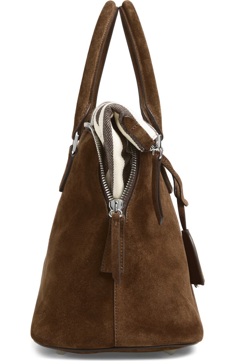 Maison Margiela Medium 5AC Soft Suede & Canvas Handheld Bag, Alternate, color, Roches/ Ivory/ Dark Brown