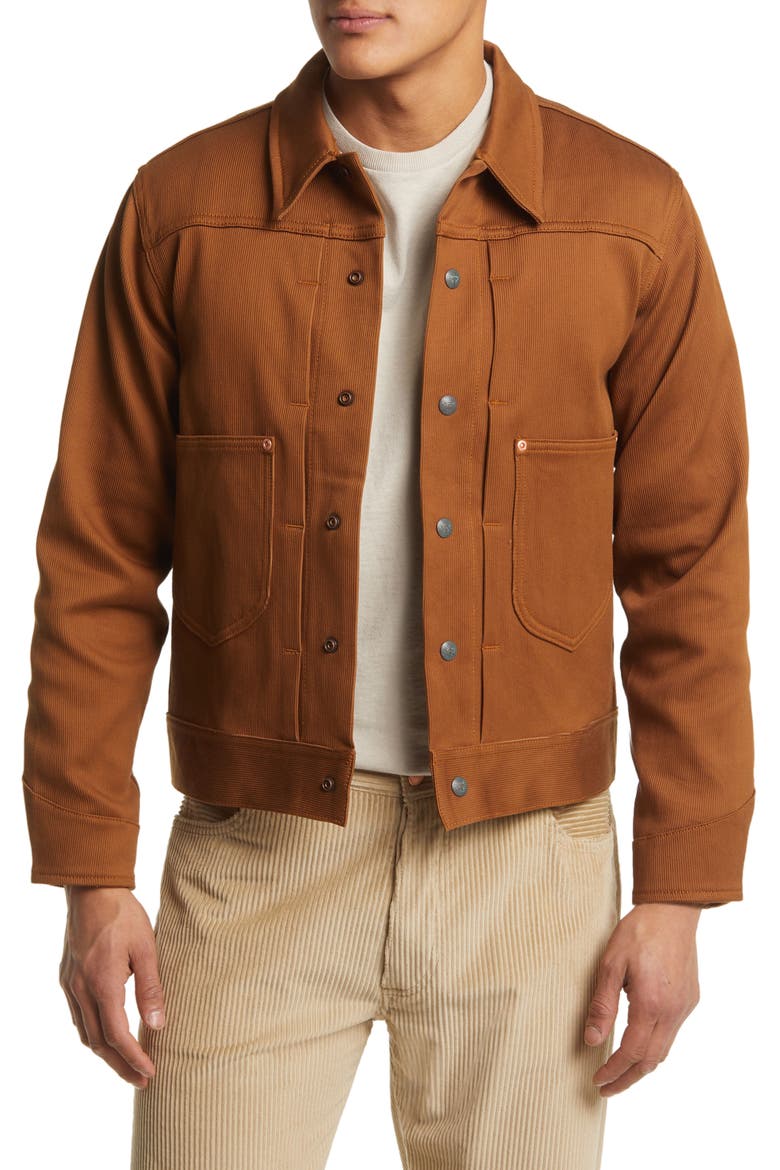 Bedford Cotton Corduroy Snap-Up Jacket, Main, color, BAY BROWN