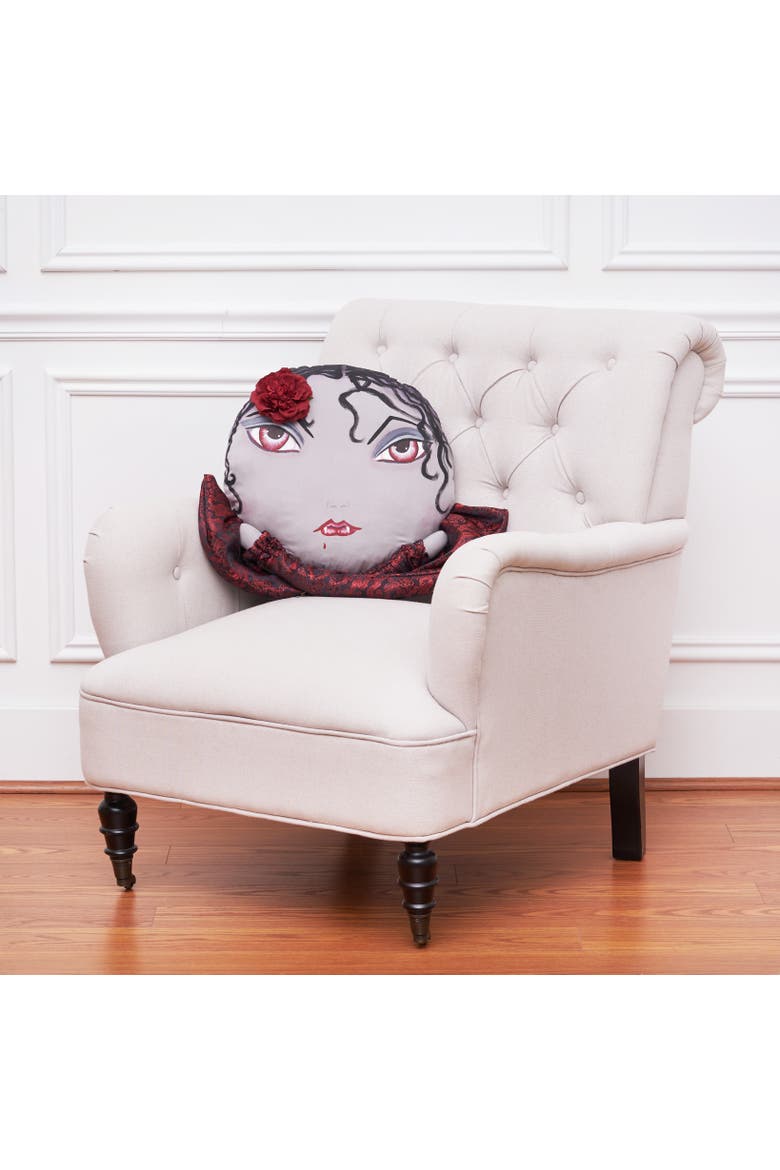 Vampira Zombinaland Halloween Decorative Figurine Pillow, Alternate, color, Red