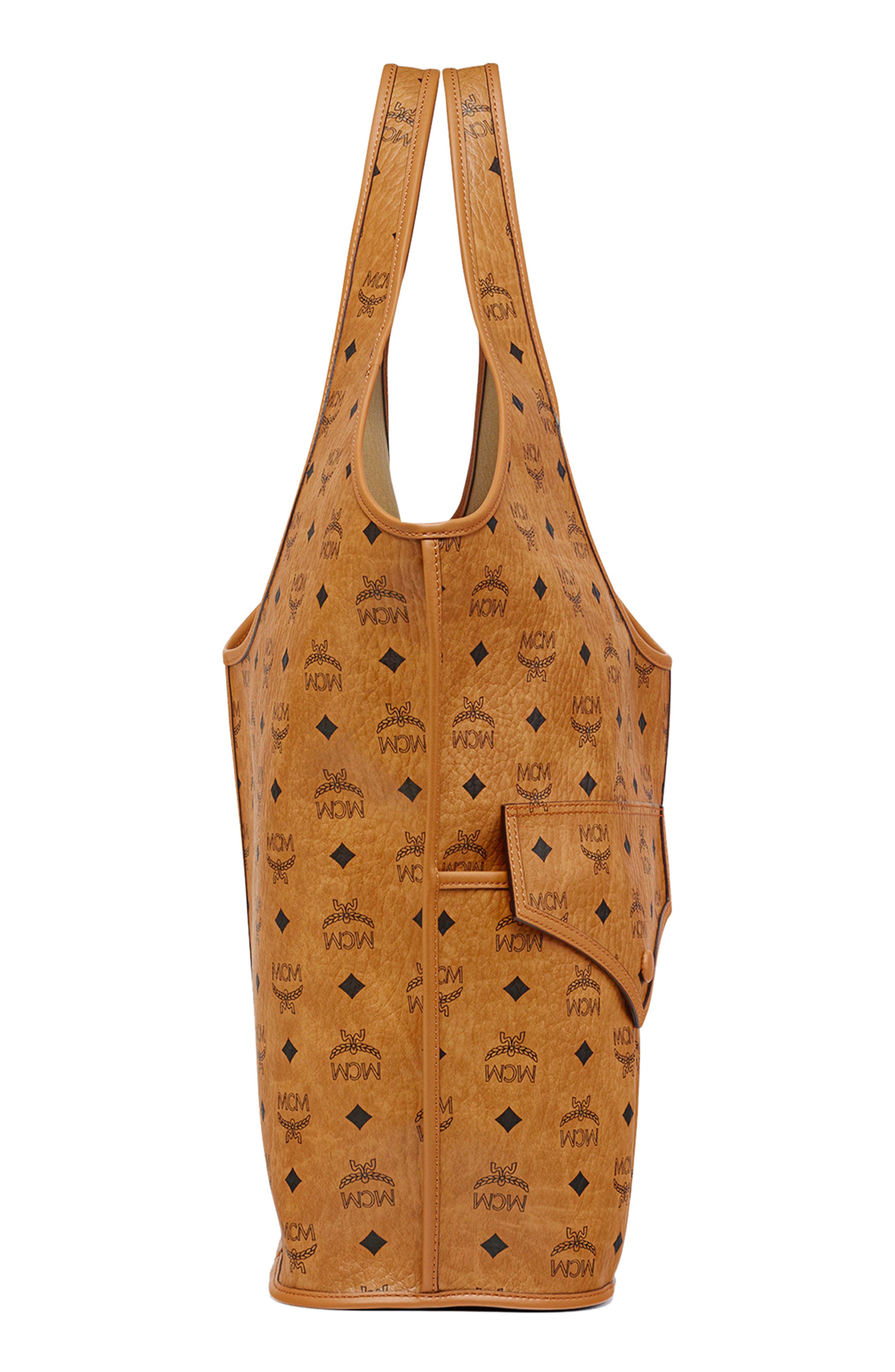 Leni Shopper in Visetos, Alternate, color, COGNAC