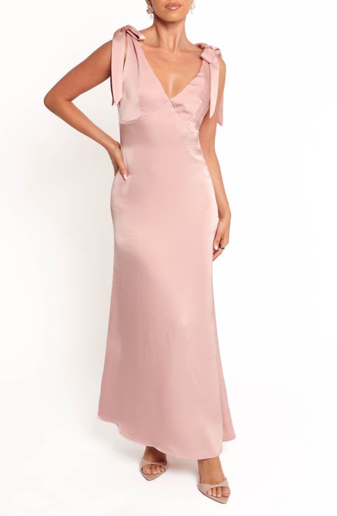 Claudine Satin Evening Dress