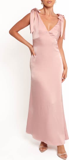 Claudine Satin Evening Dress