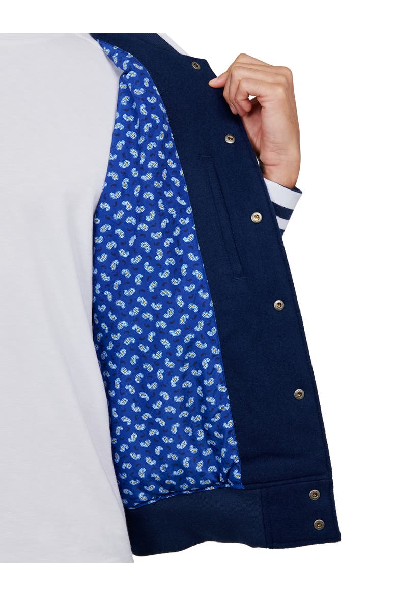 Solid Varsity Jacket, Alternate, color, NAVY