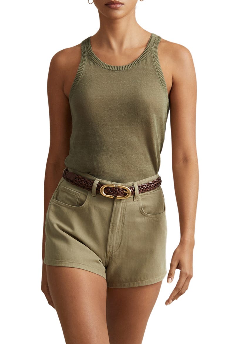 Colorado Twill High Rise Shorts, Main, color, KHAKI