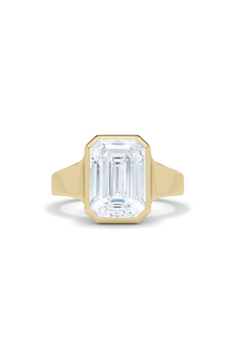 Emerald Cut Cigar Lab Created Diamond Ring, Alternate, color, 4.00 CTW 18K YELLOW GOLD