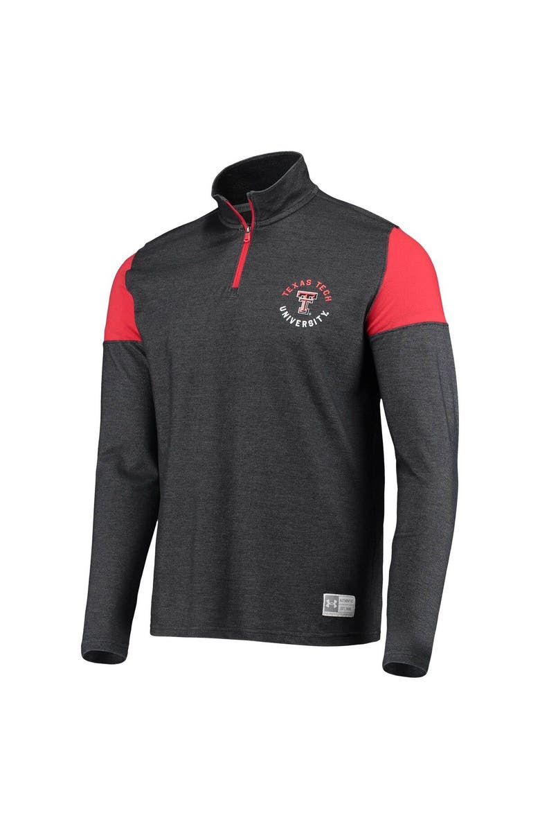 Under Armour Men's Under Armour Heathered Charcoal Texas Tech Red Raiders Gameday Tri-Blend Quarter-Zip Jacket, Alternate, color,