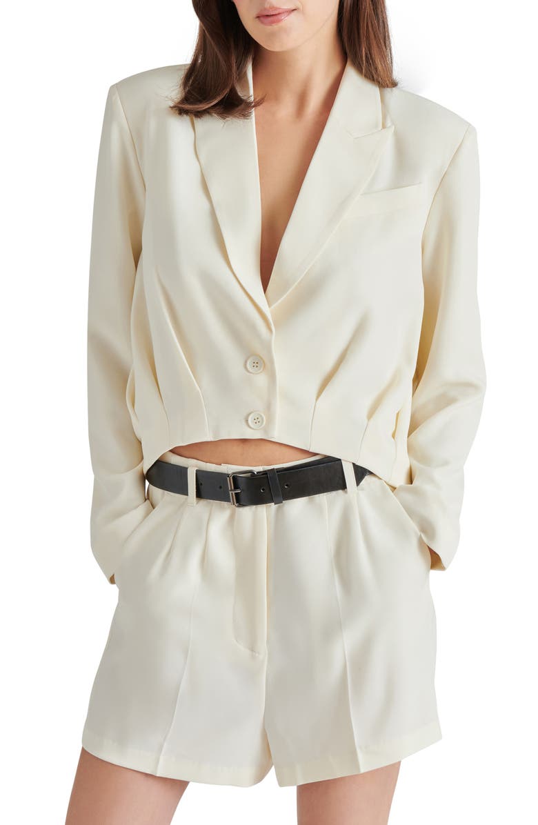 Steve Madden Lowena Crop Blazer, Main, color, Marshmallow