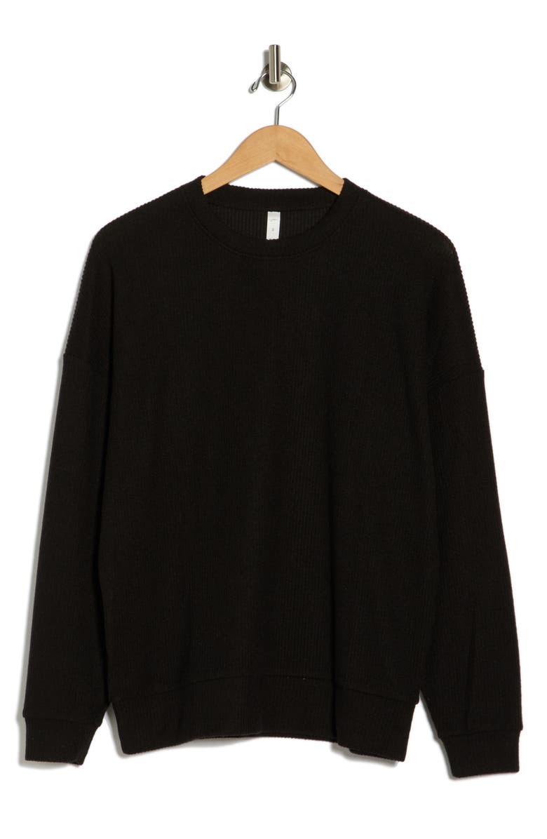 X by Gottex Crewneck Sweatshirt, Alternate, color, Black