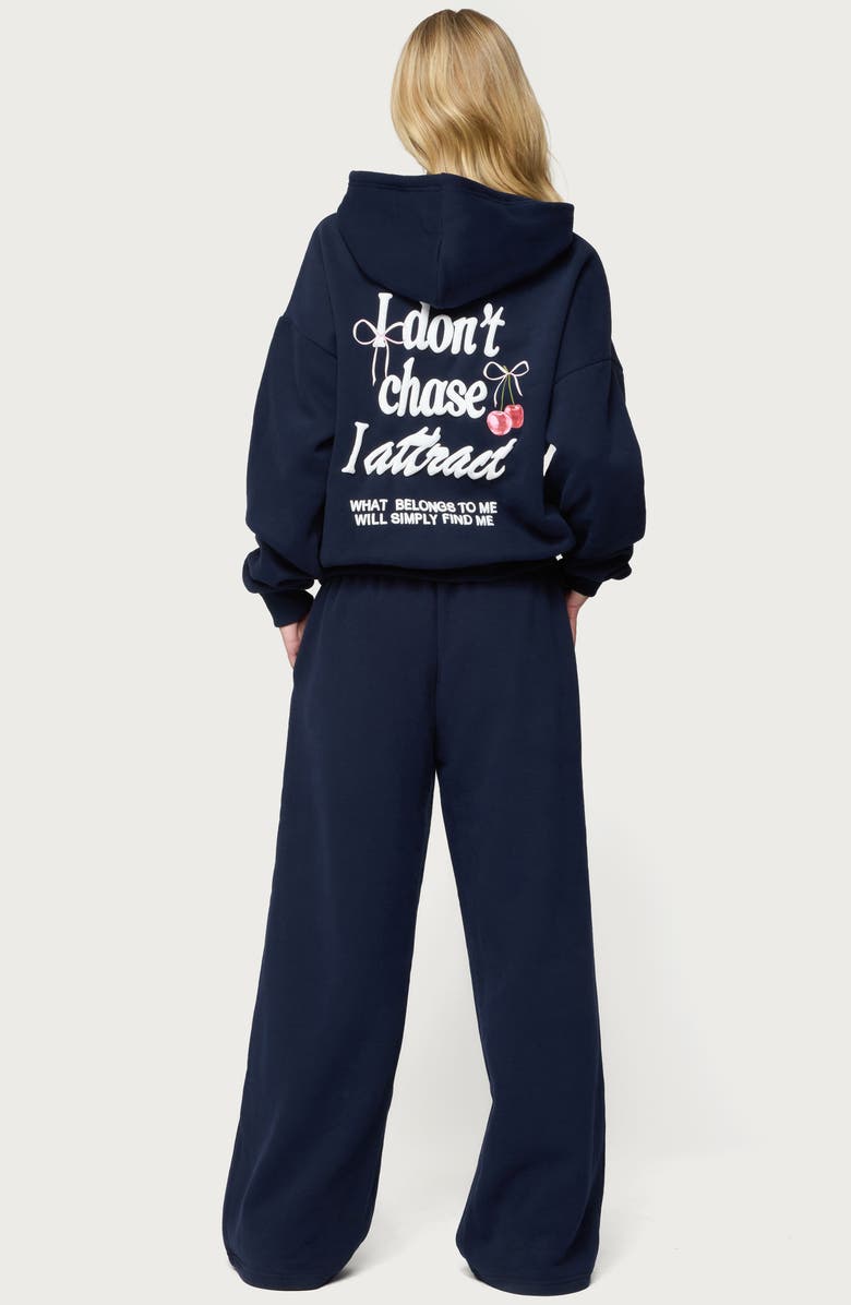 EDIKTED I Don't Chase I Attract Hoodie, Alternate, color, Navy
