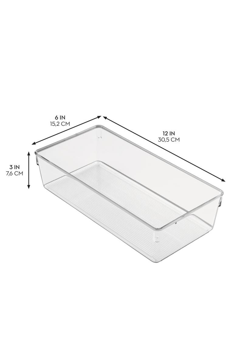 iDesign Plastic Dresser Drawer Organizer for Bedroom - Set of 3 - Clear, Alternate, color, Clear