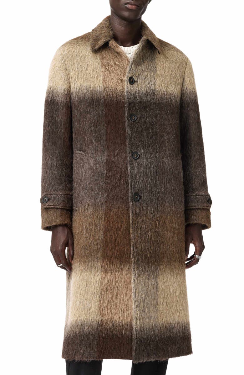 John Varvatos Luce Stripe Coat, Main, color, Dark Brown