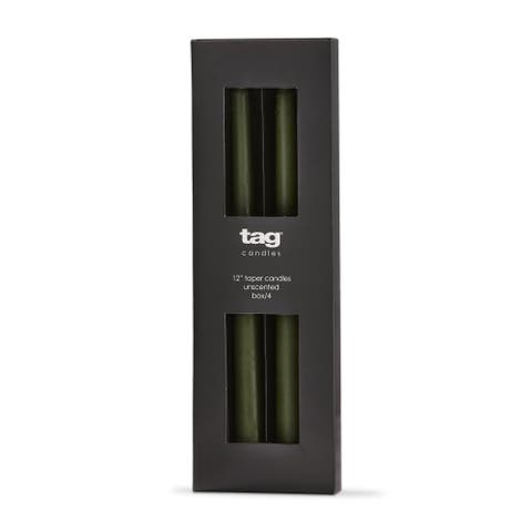 Color Studio Traditional Taper Unscented Candle Set Olive Green