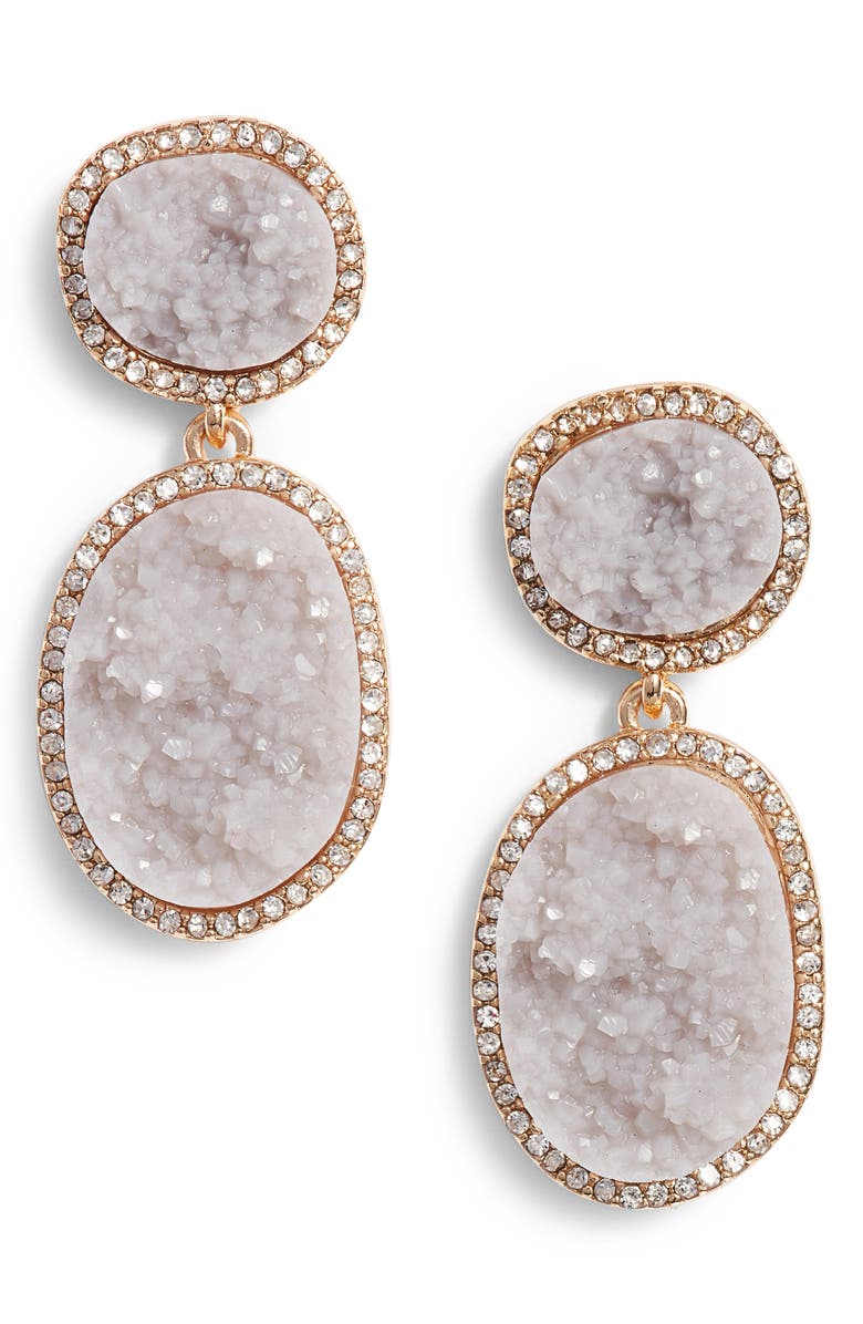 BaubleBar Krystal Faux Druzy Drop Earrings, Main, color,