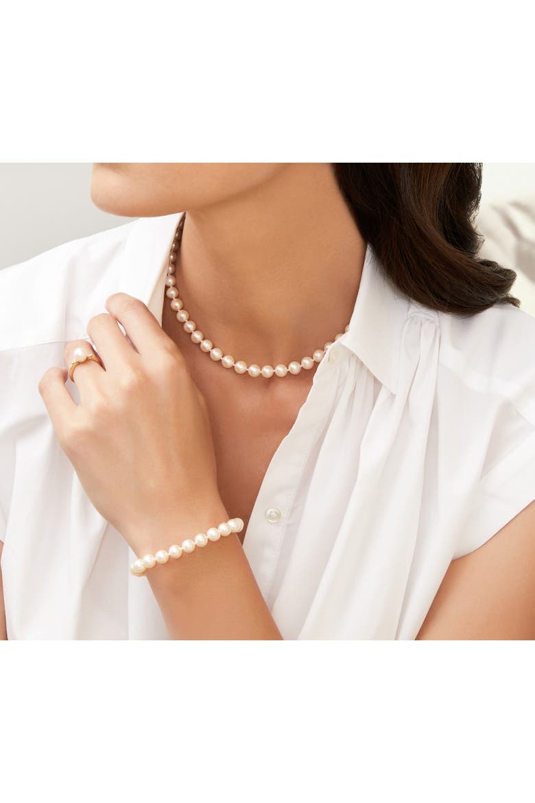 7.0-7.5mm White Freshwater Pearl Bracelet - AAA Quality, Alternate, color, White Pearls
