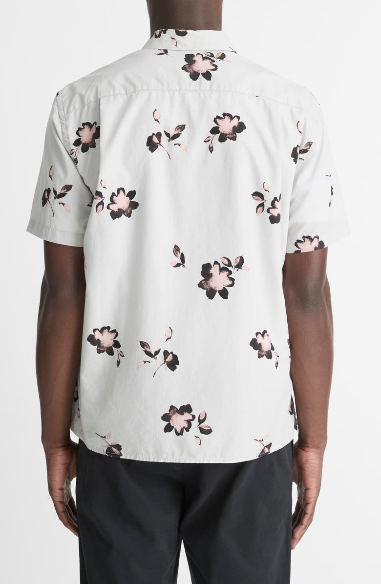Vince Cascading Floral Short Sleeve Button-Up Shirt, Alternate, color, 