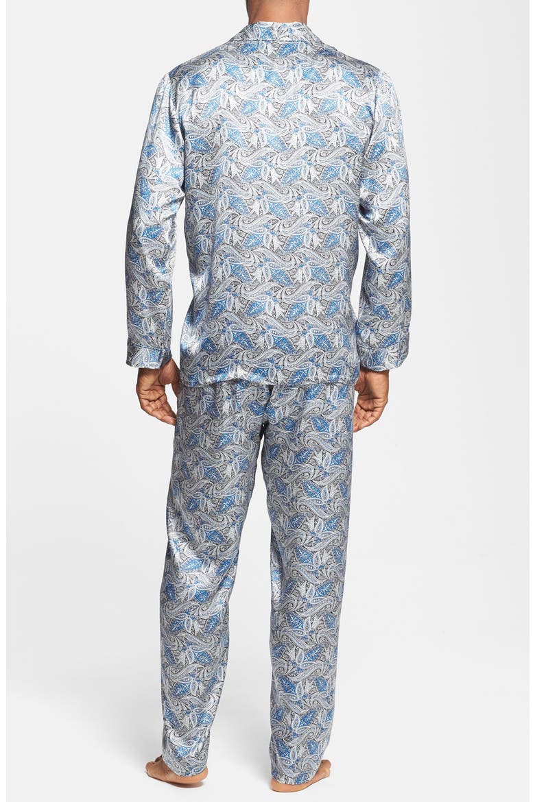 'Cypress' Silk Pajamas, Alternate, color, SKY BLUE
