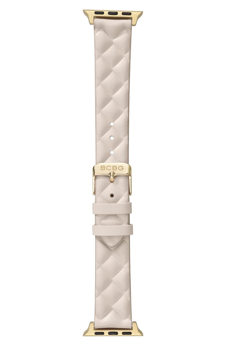 RItech Quilted Faux Leather Watch Band, Main, color, Cream