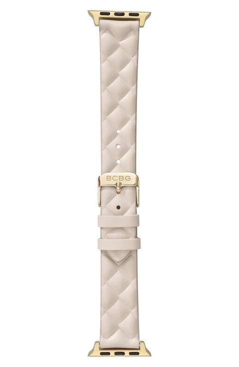 Quilted Faux Leather Watch Band