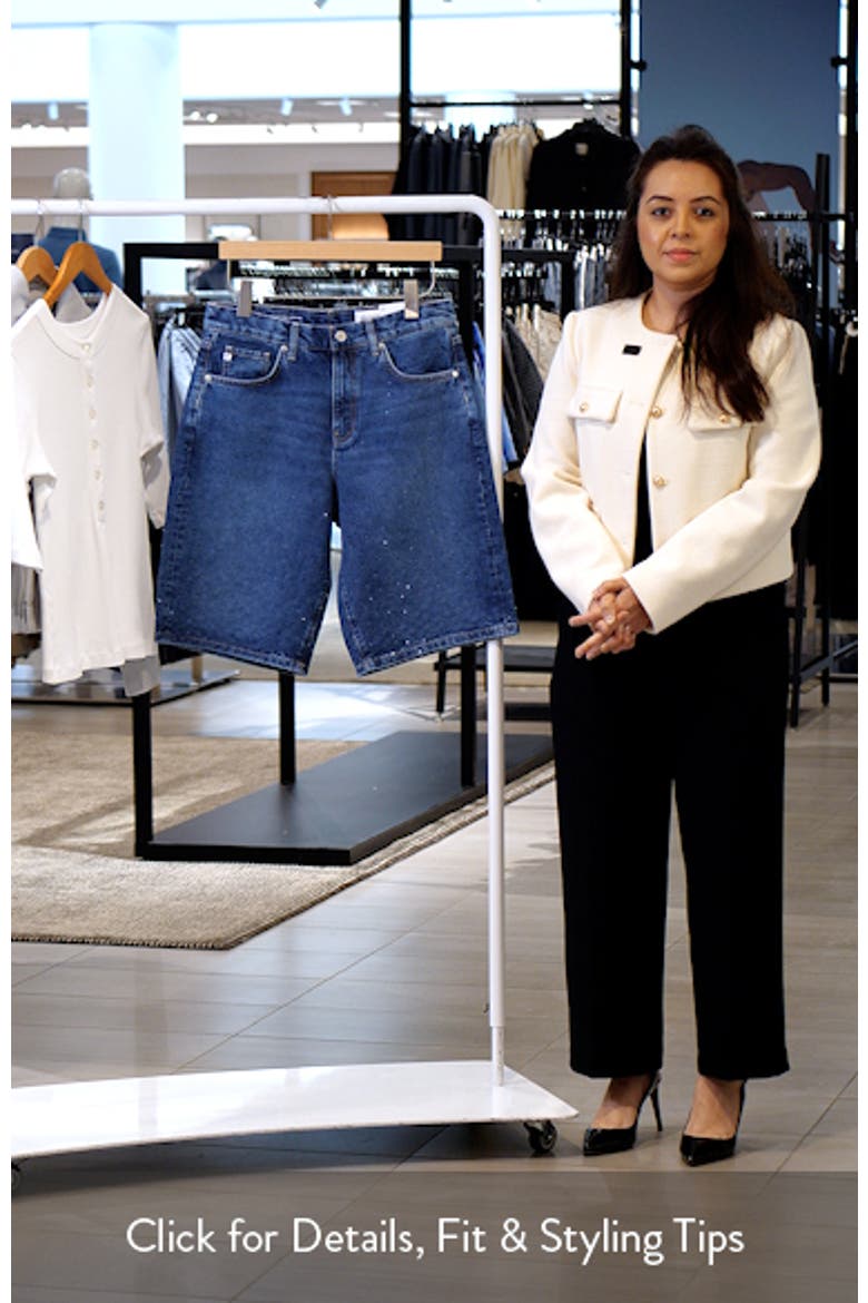 Thalia Embellished Denim Bermuda Shorts video
