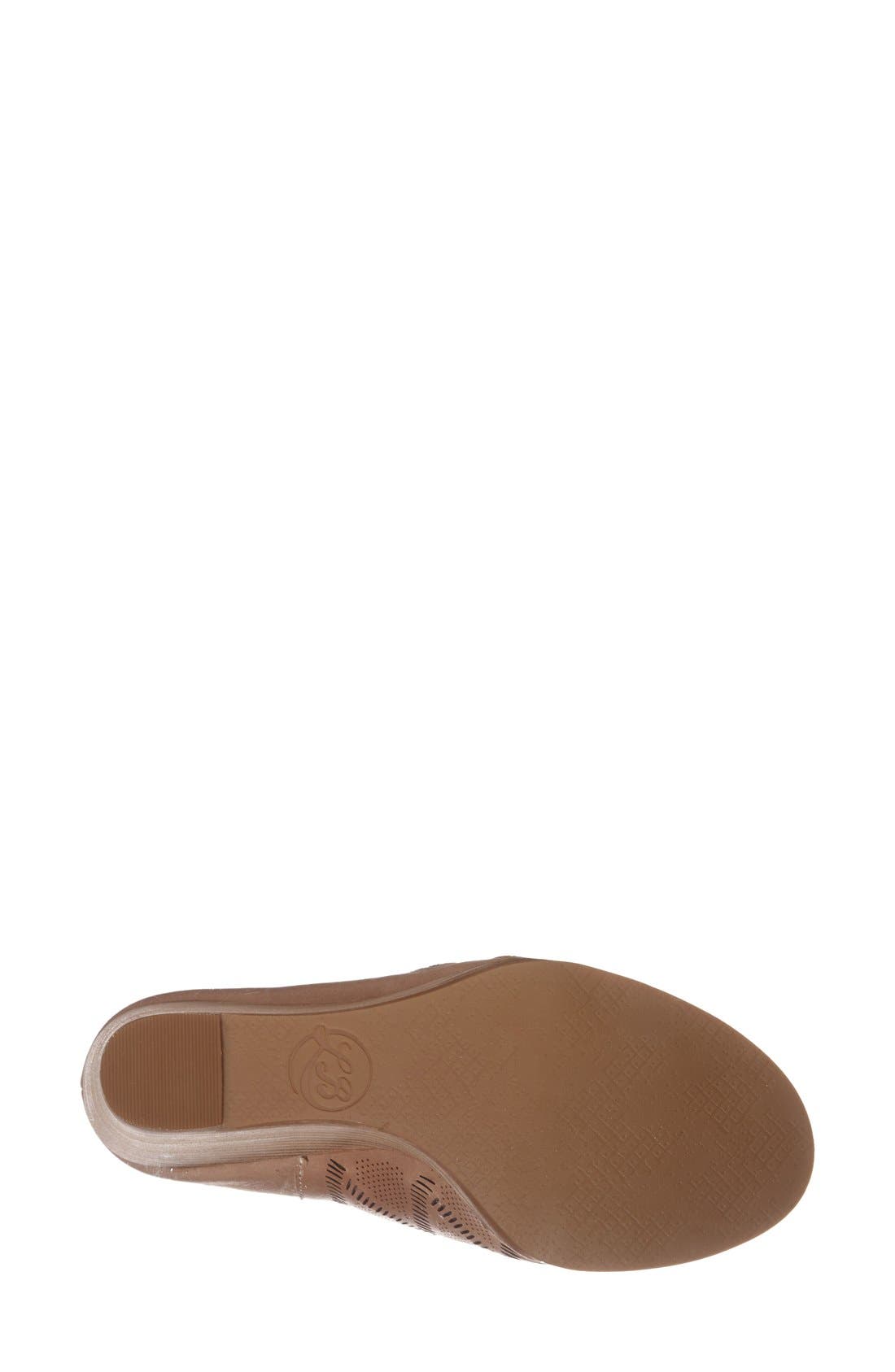 'Jaspah' Peep Toe Wedge Bootie, Alternate, color, WHEAT