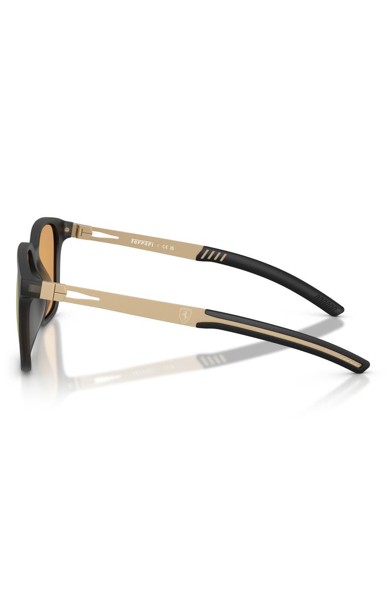 Scuderia Ferrari 57mm Square Sunglasses, Alternate, color, Black Matte / Yellow
