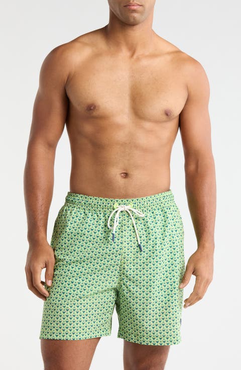Naples Teeny Martini Print Swim Trunks