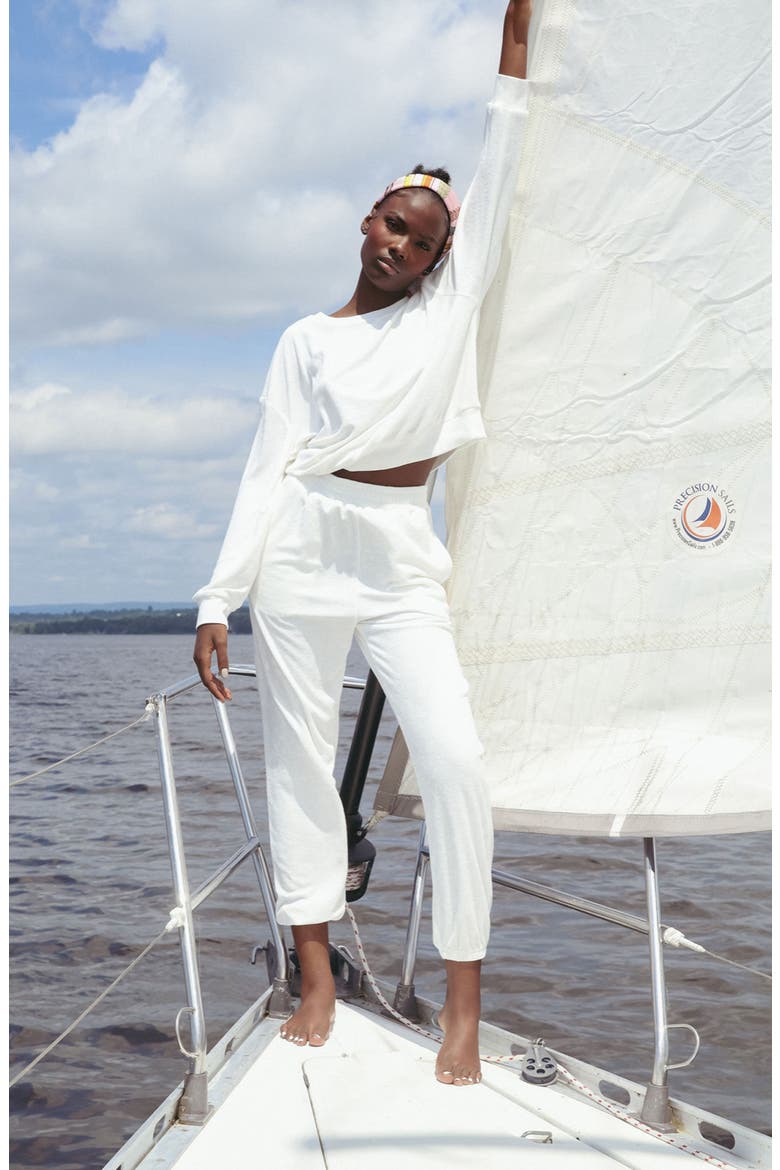 Terry Lounge Pants, Alternate, color, WHITE